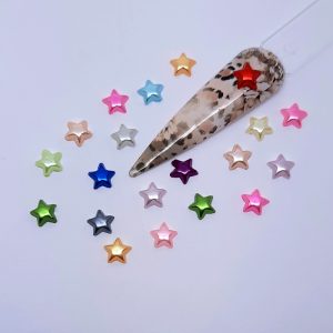 cute shiny colourful stars nail charms