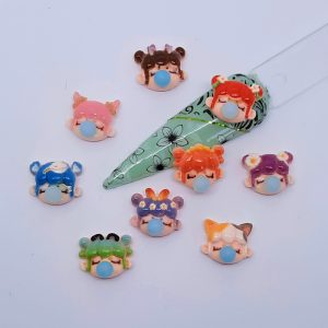 cute bubble gum characters nail charms