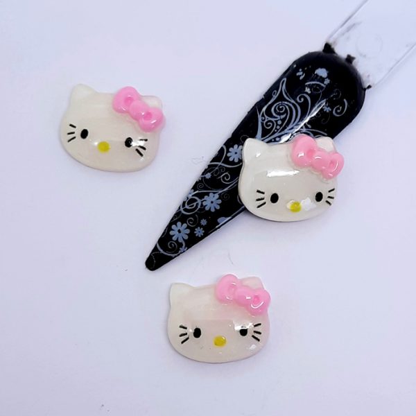 cute white kawaii hello kitty nail charms