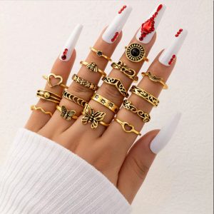 gold costume jewellery ring set