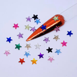 cute coloured stars nail gems
